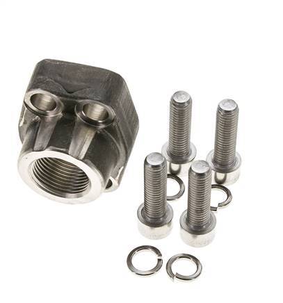 3/4'' SAE Flange 3000 PSI Stainless Steel with G3/4'' Female Threads ISO 6162-1