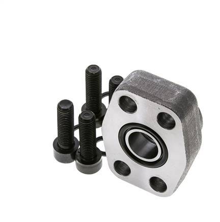 3/4'' SAE Flange 6000 PSI Plain Steel with G3/4'' Female Threads ISO 6162-2