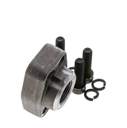 3/4'' SAE Flange 6000 PSI Plain Steel with G3/4'' Female Threads ISO 6162-2