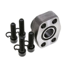 1'' SAE Flange 6000 PSI Plain Steel with G1'' Female Threads ISO 6162-2