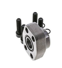 1'' SAE Flange 6000 PSI Plain Steel with G1'' Female Threads ISO 6162-2