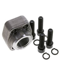 1'' SAE Flange 6000 PSI Plain Steel with G1'' Female Threads ISO 6162-2