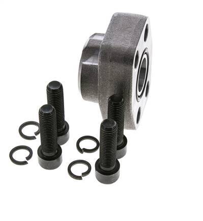 1'' SAE Flange 6000 PSI Plain Steel with G1'' Female Threads ISO 6162-2