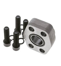 1-1/4'' SAE Flange 6000 PSI Plain Steel with G1-1/4'' Female Threads ISO 6162-2