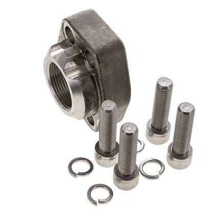 1-1/4'' SAE Flange 6000 PSI Stainless Steel with G1-1/4'' Female Threads ISO 6162-2