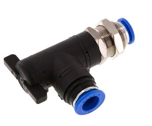2-Way Elbow Ball Valve 12 mm Plastic/Brass Bulkhead