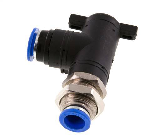 2-Way Elbow Ball Valve 12 mm Plastic/Brass Bulkhead