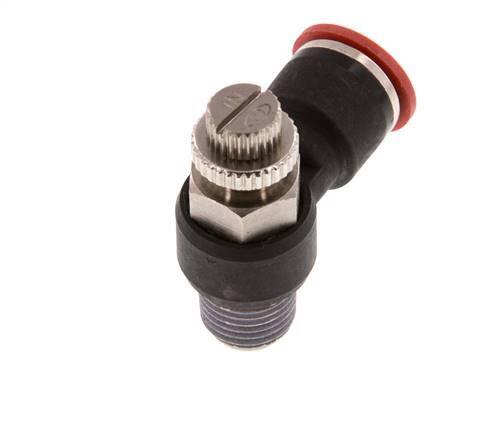 Flow Control Silencer Meter-In Elbow 10 mm - R1/4'' Brass/PA 66