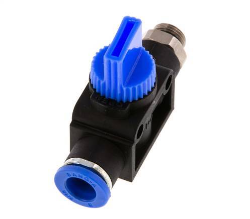 3/2-Way Shut-Off Hand Valve 8 mm - G1/8'' Plastic/Brass Thread-side venting