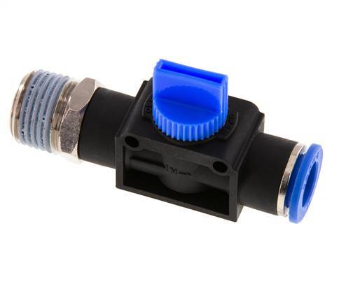 3/2-Way Shut-Off Hand Valve 12 mm - R1/2'' Plastic/Brass Tube-side venting