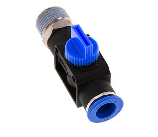 3/2-Way Shut-Off Hand Valve 12 mm - R1/2'' Plastic/Brass Tube-side venting