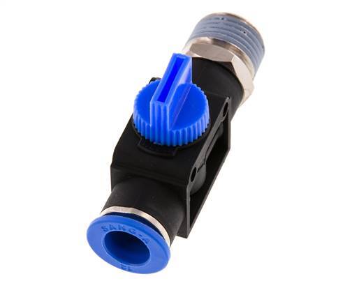 3/2-Way Shut-Off Hand Valve 12 mm - R1/2'' Plastic/Brass Tube-side venting