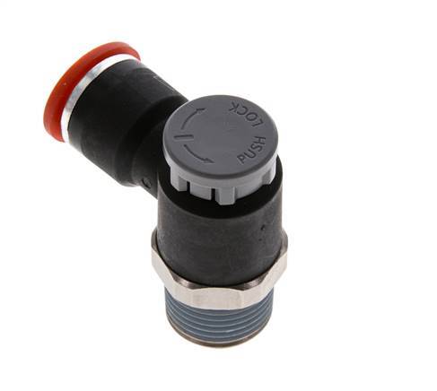 Flow Control Valve Meter-In Elbow 10 mm - R3/8'' Brass/PA 66 Locknut