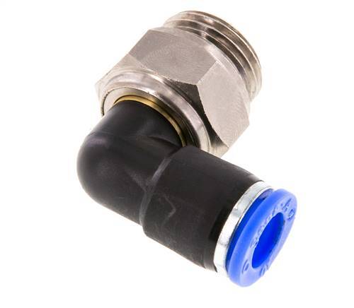 10mm & G1/2'' Elbow Swivel Joint Push-In-Male Threads Nickel-Plated Brass/PBT NBR Rotatable