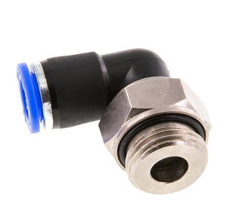 10mm & G1/2'' Elbow Swivel Joint Push-In-Male Threads Nickel-Plated Brass/PBT NBR Rotatable