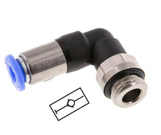 Push-In Fitting 8mm & G3/8'' Male Auto Shut-Off Elbow Brass/PBT 0-10bar (0-145psi)