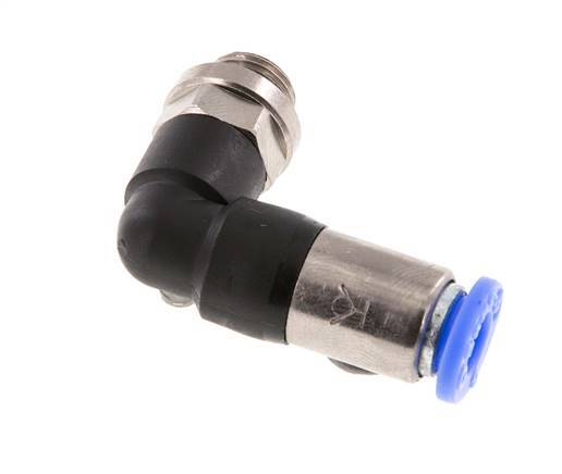 Push-In Fitting 6mm & G1/8'' Male Auto Shut-Off Elbow Brass/PBT 0-10bar (0-145psi) [2 Pieces]