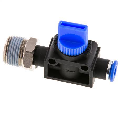 3/2-Way Shut-Off Hand Valve 6 mm - R3/8'' Plastic/Brass Tube-side venting