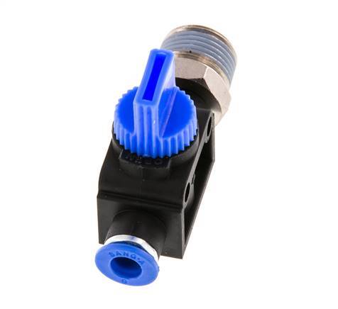 3/2-Way Shut-Off Hand Valve 6 mm - R3/8'' Plastic/Brass Tube-side venting