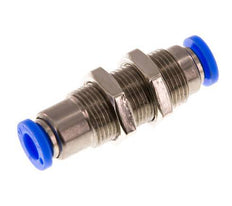 Push-In Fitting 6mm Auto Shut-Off Brass/PBT Bulkhead 0-10bar (0-145psi)