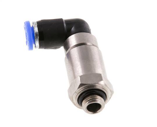 6mm & G1/8'' Elbow Quick Swivel Joint Push-In-Male Threads Nickel-Plated Brass/PBT NBR Rotatable