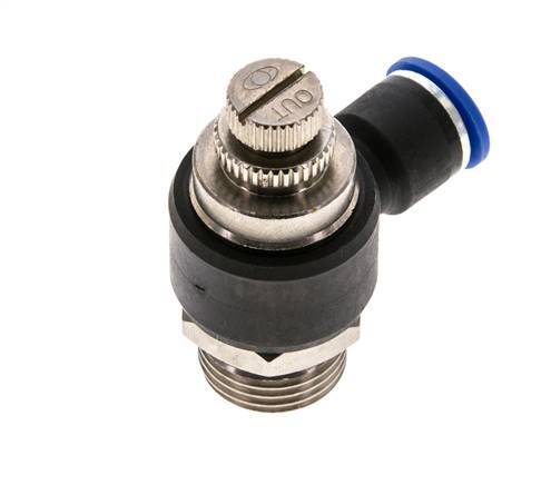 Flow Control Silencer Meter-Out Elbow 10 mm - G1/2'' Brass/PA 66