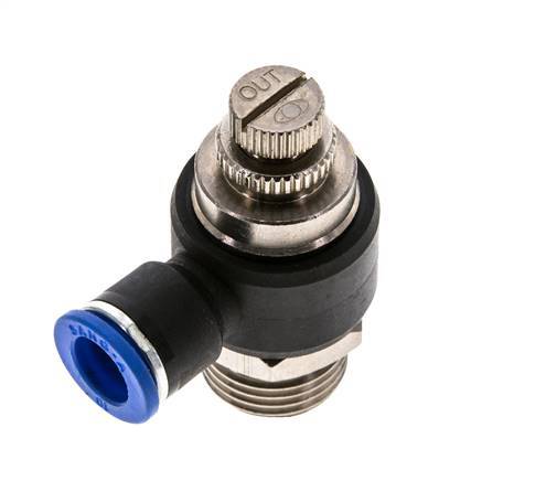 Flow Control Silencer Meter-Out Elbow 10 mm - G1/2'' Brass/PA 66
