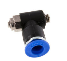 Flow Control Silencer Meter-Out Elbow 6 mm - M5 Brass/PA 66 Slotted Screw