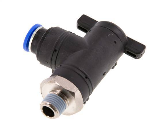 2-Way Elbow Ball Valve 10 mm - R1/4'' Plastic/Brass
