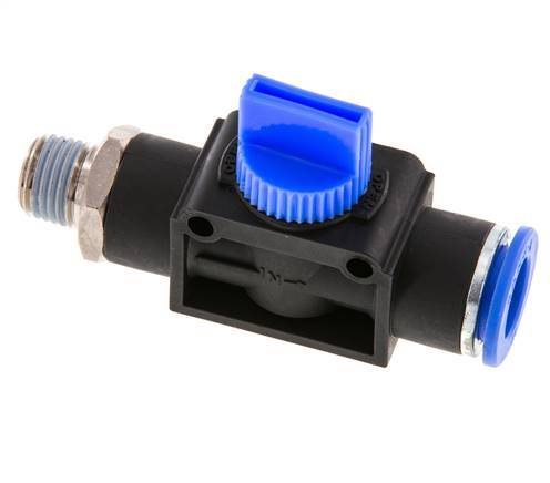 3/2-Way Shut-Off Hand Valve 12 mm - R1/4'' Plastic/Brass Tube-side venting