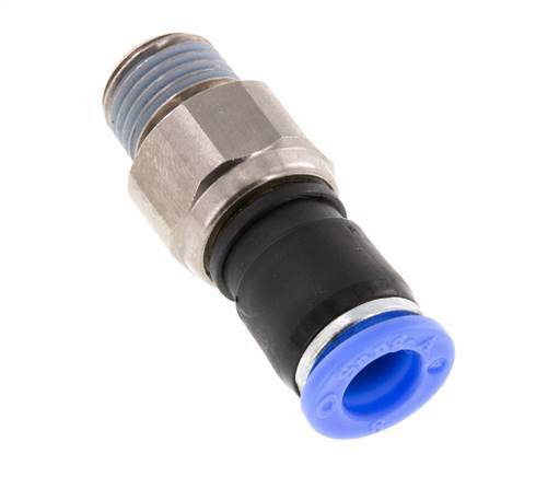 8mm & R1/4'' Swivel Joint Push-In-Male Threads Nickel-Plated Brass/PBT NBR Rotatable