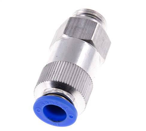 Push-In Check Valve 12mm & G1/2'' Male Aluminum 0.2-10bar (3-145psi) Thread-Hose