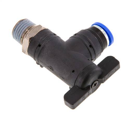 2-Way Elbow Ball Valve 8 mm - R1/4'' Plastic/Brass