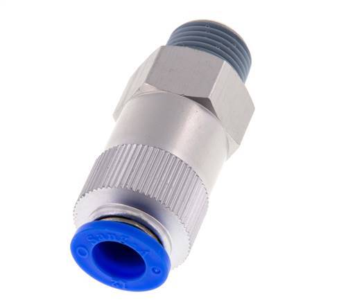 Push-In Check Valve 12mm & R1/2'' Male Aluminum 0.2-10bar (3-145psi) Thread-Hose