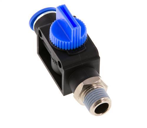 3/2-Way Shut-Off Hand Valve 10 mm - R1/4'' Plastic/Brass Tube-side venting