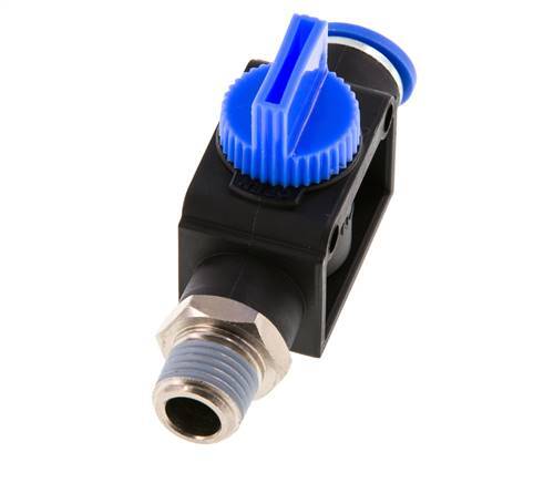 3/2-Way Shut-Off Hand Valve 10 mm - R1/4'' Plastic/Brass Tube-side venting