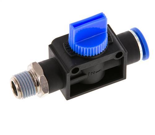 3/2-Way Shut-Off Hand Valve 10 mm - R1/4'' Plastic/Brass Tube-side venting