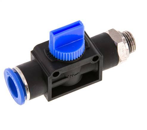 3/2-Way Shut-Off Hand Valve 12 mm - G1/4'' Plastic/Brass Thread-side venting
