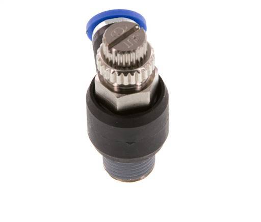 Flow Control Silencer Meter-Out Elbow 4 mm - R1/8'' Brass/PA 66
