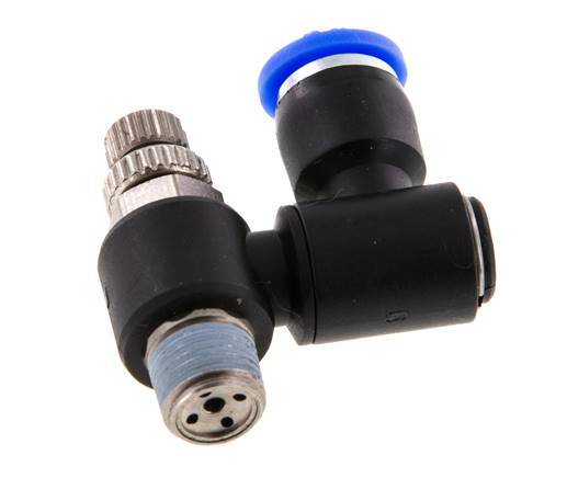 Flow Control Silencer Meter-Out Rotatable 6 mm - R1/8'' Brass/PA 66