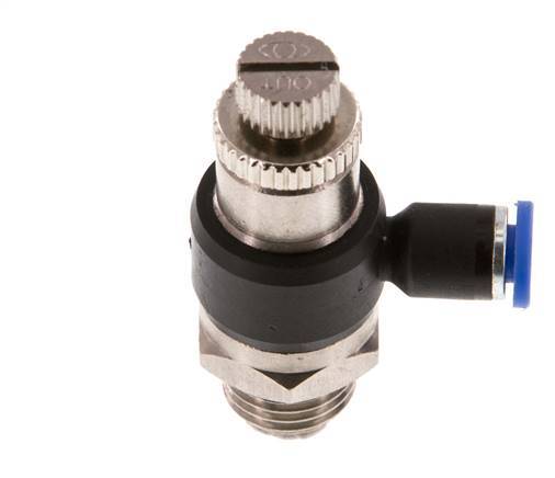 Flow Control Silencer Meter-Out Elbow 4 mm - G1/4'' Brass/PA 66