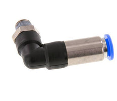 Push-In Fitting 8mm & R1/8'' Male Auto Shut-Off Elbow Brass/PBT 0-10bar (0-145psi) [2 Pieces]