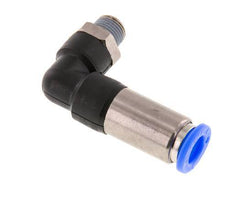 Push-In Fitting 8mm & R1/8'' Male Auto Shut-Off Elbow Brass/PBT 0-10bar (0-145psi) [2 Pieces]