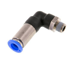 Push-In Fitting 8mm & R1/8'' Male Auto Shut-Off Elbow Brass/PBT 0-10bar (0-145psi) [2 Pieces]