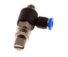 Flow Control Silencer Meter-Out Elbow 3 mm - M5 Brass/PBT
