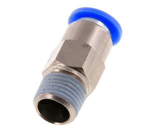 Push-In Fitting 8mm & R1/4'' Male Auto Shut-Off Brass/PBT 0-10bar (0-145psi) [2 Pieces]