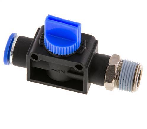 3/2-Way Shut-Off Hand Valve 10 mm - R3/8'' Plastic/Brass Tube-side venting
