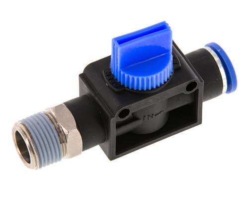 3/2-Way Shut-Off Hand Valve 10 mm - R3/8'' Plastic/Brass Tube-side venting