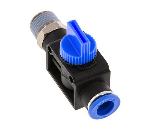 3/2-Way Shut-Off Hand Valve 10 mm - R3/8'' Plastic/Brass Tube-side venting