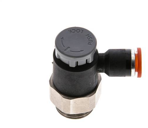 Flow Control Valve Meter-In Elbow 6 mm - G3/8'' Brass/PA 66 Locknut